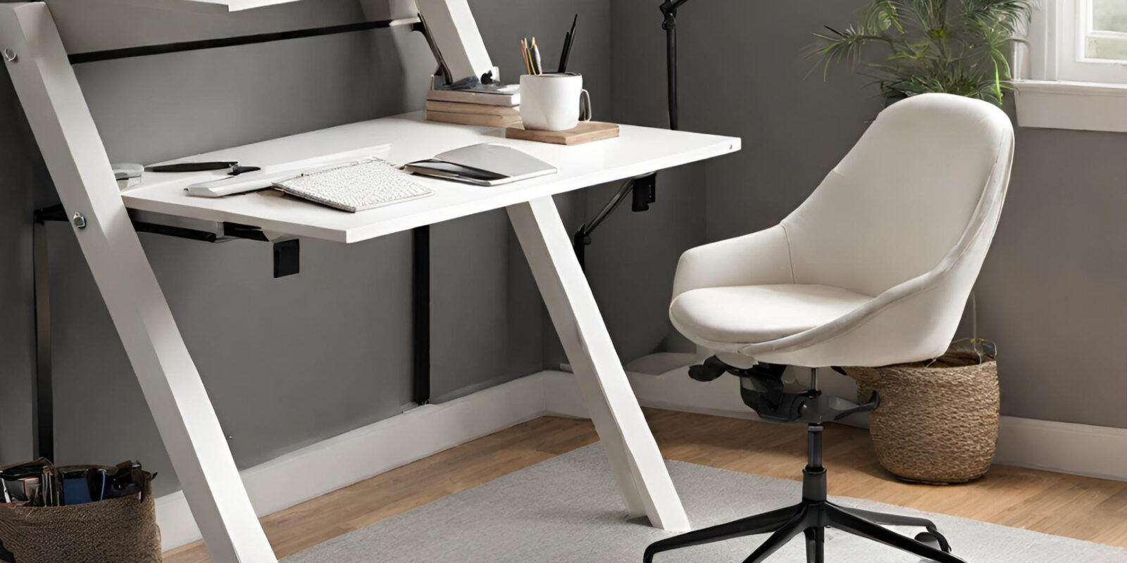 Platzsparender klappbarer Schreibtisch: