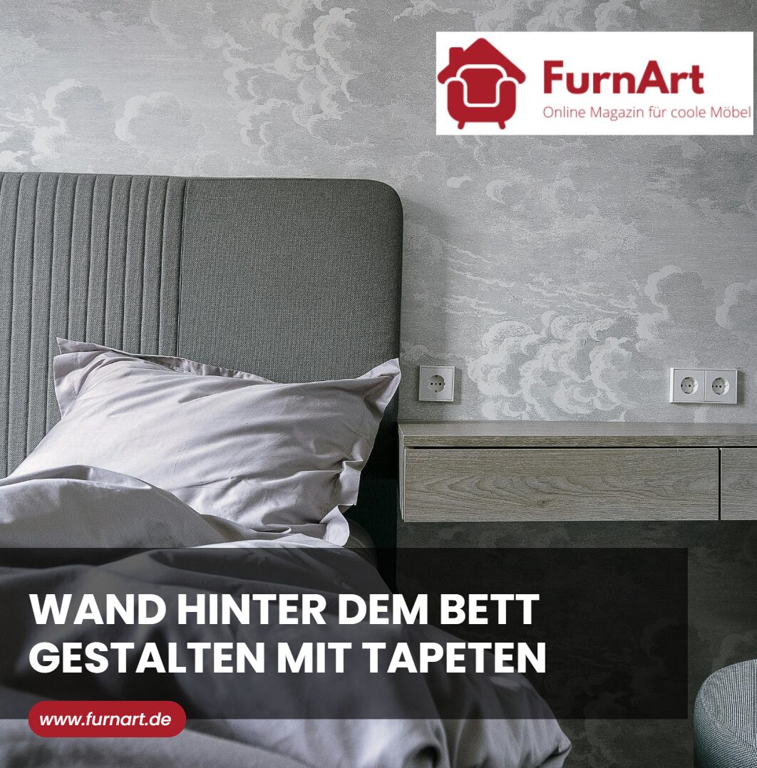 Wand hinter dem Bett gestalten mit Tapeten